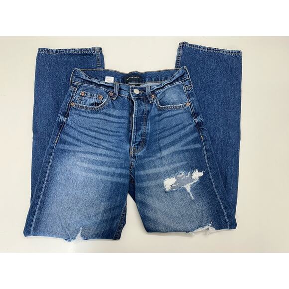 Aeropostale Womens Jeans Size 2 Reg 90's Baggy Distressed Multiple Button Up - Picture 1 of 12